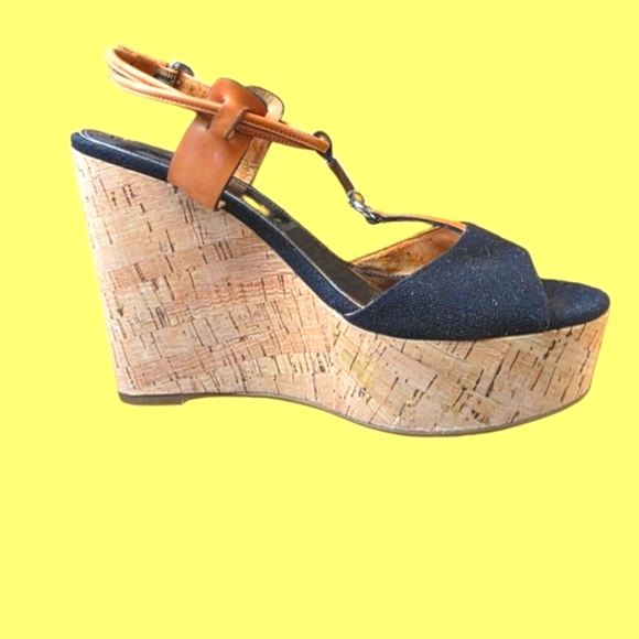 Coach Linden Wedge Sandals Natural Cork Women's Sz 9 - Picture 1 of 13